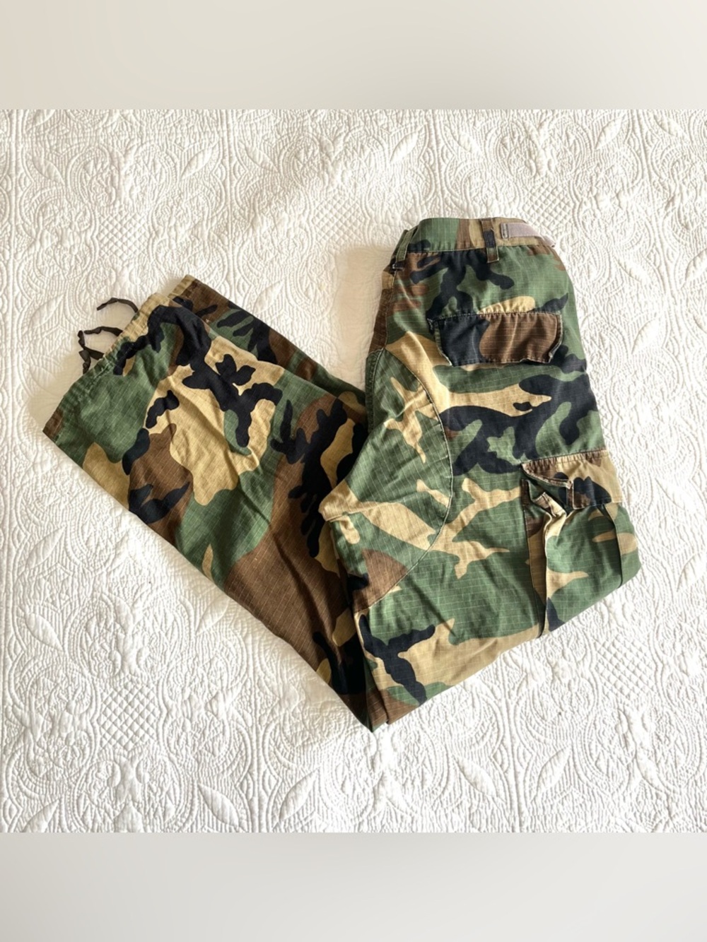 Vintage Camouflage Cargo Pants - Green Camo - Classic Camo Pants - 90’s Camo